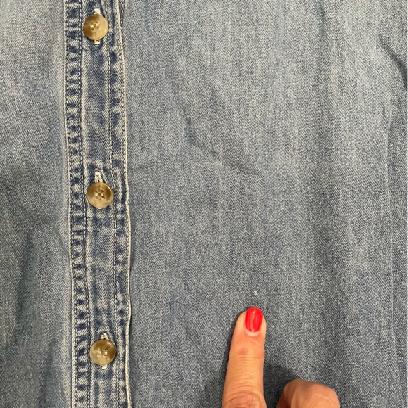 Bobbie Brooks Vintage Denim Shirt Red Birds Cardinal Fall Size XL - Picture 8 of 9